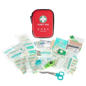 Customized 170 Pieces Hard Case And Lightweight Portable Red Medical First Aid Kit Emergency Kit