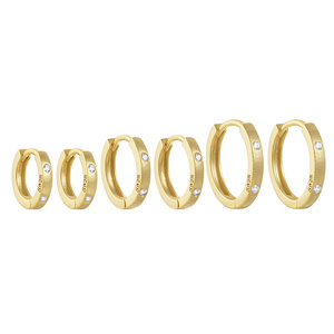 CANNER S925 Sterling <b>Silver</b> Classic Zircon <b>Hoop</b> <b>Earrings</b> Minimalist 6mm/8mm10mm Zircon Huggies <b>Hoop</b> <b>Earrings</b> <b>for</b> <b>Women</b> - Product Image 1