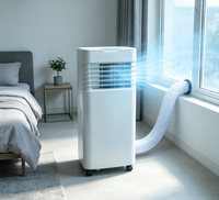 Climatiseur portable Airwens 9000 BTU électrique, faible bruit, économie d'énergie, refroidissement et chauffage, roues faciles à déplacer, télécommande, classe