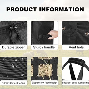 Free sample Portable Large Durable <b>Light</b> Cheap New Slow Feeder <b>Rabbit</b> Round Carry Poly Pvc hay Tote Bale Bags Net for Horses - Product Image 2