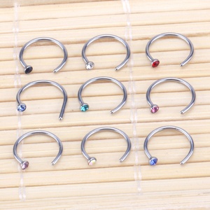 Anillos de Nariz Nuevos de la Marca 2020, Anillos de Nariz Indios, Anillos de Nariz Slave, Juego de 9 Piezas, Anillos de Acero Inoxidable con Diamantes de Colores - Product Image 1