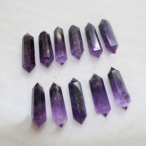 Tự Nhiên 5 Cm Thạch Anh Tím Cụm Chữa Bệnh Pha Lê Đá Lục Giác Cột Hai Chiều Chỉ Cán Đá Đánh Bóng Nhà Phong Thủy - Product Image 5