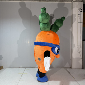 Costume Gonfiabile Mascotte Carota con Vestito Gigante <span class=keywords><strong>da</strong></span> Supereroe in Peluche per Eventi - Product Image 5