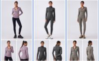 Veste de sport légère pour femmes grande taille, veste de yoga décontractée à manches longues avec fermeture éclair, haut de course respirant avec logo sur le devant