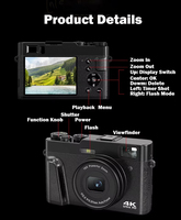 Appareil photo numérique 4K, caméra Internet FCC, 48MP, autofocus, écran CMOS, léger, pour portraits, vacances, étudiants et prise de vue quotidienne