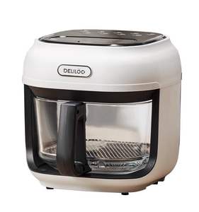 Японская новая бытовая аэрофритюрница с прозрачным стеклом, сенсорным управлением, антипригарным покрытием, маленькая, яйцевидная, электрическая. - Product Image 1