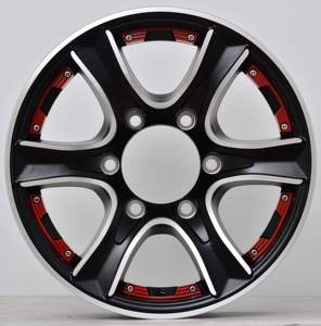 Jante de remorque Thoroughbred noire et argentée de 16 pouces à 6 goujons - Motif de goujons 6 sur 5,5 pouces - Largeur de 6 pouces pour le marché australien - Product Image 4