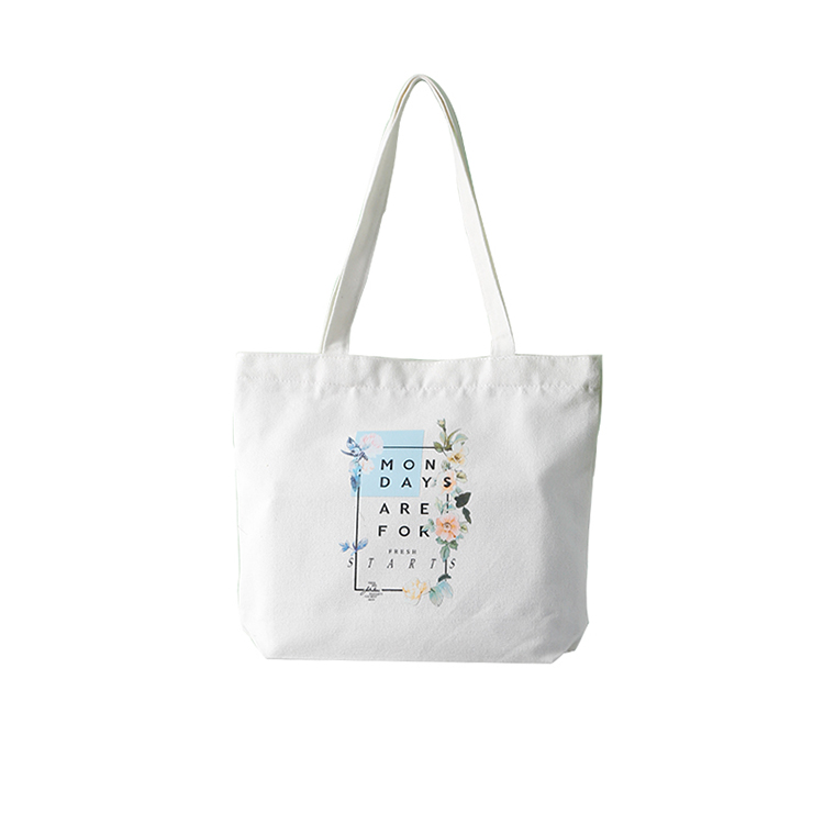 Custom Logo Printed Cotton Cloth Ladies fashion Shopping Bag Canvas Tote Bags