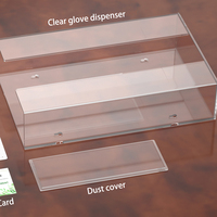 Étui à mitaines médical triple en acrylique transparent mural Porte-boîte distributeur de gants jetables