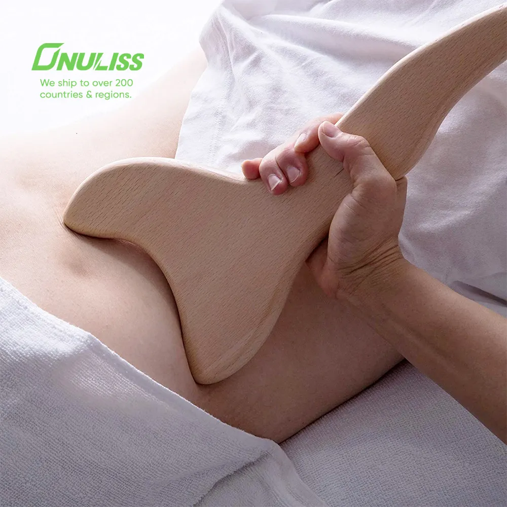 One Handed Body Sculpting Tools For Maderotherapy Anti-Cellulite Gua Sha Muscle Release Wood Therapy Massage Tool