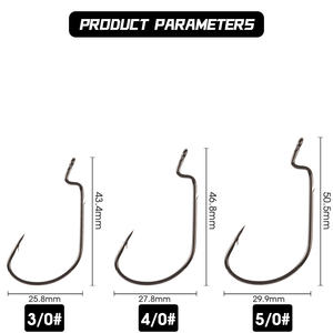 Vente en gros usine Hameçons <span class=keywords><strong>de</strong></span> pêche à la truite en acier à haute teneur en carbone B2A 4X renforcés, à pointe décalée, courbure en Z, pour montage Texas Rig EWG, pour leurres souples en rivière/ruisseau - Product Image 2