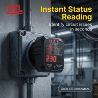 Universeller Batterietester Spannungsdetektor Steckdosen-LCD US/EU Phasenmesser Prüfgerät IP65-Schutz 6 Monate