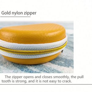 เคสใส่หูฟังแบบแข็ง EVA แฟชั่นสั่งทำพิเศษ วัสดุหนัง PU พร้อมซิปโลหะขนาดเล็ก กันน้ำ กันกระแทก สำหรับพกพาเดินทาง - Product Image 4