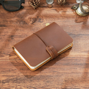 Mini cuaderno de viajero Vintage, edición al aire libre, diario de cuero de grano completo hecho a mano, regalo de escritura de viaje, 14,8x10x2cm - Product Image 1