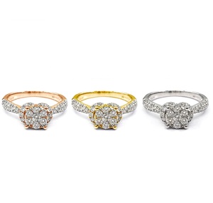 Vente en gros de bagues de fiançailles classiques pour femmes, en or blanc massif 18 carats, avec diamants véritables, bijoux fins, pour mariage et fêtes - Product Image 4