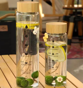 Bouteilles d'eau en verre de 32 oz/1 L avec marqueur de temps motivant, anti-fuite, réutilisables, avec bouchon à vis pour adultes - Product Image 2