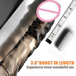 TPE gerçekçi Penis kol kullanımlık Dildos prezervatif titreşimli halka silikon Penis gecikme boşalma seks oyuncakları erkekler için - Product Image 5