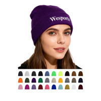 Gorro de Punto Personalizado con Logotipo Bordado OEM, Gorro de Invierno Cálido de Alta Calidad, 100% Acrílico, con Puño de Punto