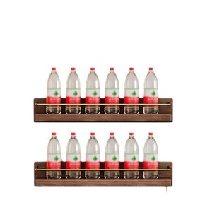 Étagère de rangement murale en bois massif à 2 niveaux sans perçage pour salle de bain, porte-serviettes et organisateur de maquillage - Product Image 5