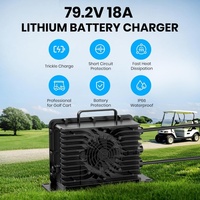 Chargeur de batterie au lithium LiFePo4 72V 15A, étanche IP67, pour chariot élévateur, tricycle, voiturette de golf, chargeur de batterie LifePO4 87.6V