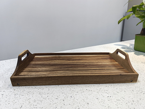 Bandeja de mesa de cama de madera de acacia grande Natural House con patas plegables Bandeja de desayuno de madera para computadora portátil en el sofá o la cama - Product Image 5