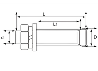 Ancre à coin zinguée pour fixation d'ascenseur, boulon d'expansion en acier au carbone, fixation pour béton pour l'installation de rails d'ascenseur