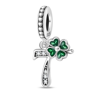 Abalorios Colgantes con Número de Cumpleaños en Forma de Corazón, de <span class=keywords><strong>Plata</strong></span> de Ley <span class=keywords><strong>925</strong></span> Bañada en <span class=keywords><strong>Plata</strong></span> con Zirconia, para Pulseras DIY - Unisex, para Mujer y Hombre - Product Image 6