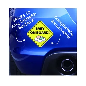 Etiqueta engomada del bebé a bordo para coches-Stick Anywhere incluyendo Windows - Cute Extraíble Baby in Car Sign