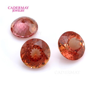 Cadermay Lab Created Red Corundum Round Faceted Loose Gemstone For Jewelry Making - Product Image 4