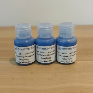 Microsphères de polystyrène carboxylé en rouge, vert, bleu, microsphères de PS colorées monodispersées pour réactifs de diagnostic in vitro - Product Image 1