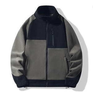 Chaqueta Personalizada RUIQUWIN para Hombre, Otoño Invierno, Bloques de Color Suaves, Estilo Casual Holgado, Cuello Alto, Cremallera, Resistente al Viento, Ropa Deportiva, Suministro ODM - Product Image 3