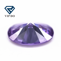 5A grade wuzhou CZ gemmes 2*3mm-15*20mm ovale coupé lavande cubique zircone pierre précieuse en vrac synthétique de forme ovale pierres CZ découpées à la machine