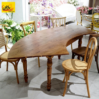 Table de banquet de style moderne en bois durable avec structure métallique pour hôtel, restaurant, mariage, événement ou fête et salon