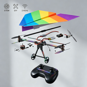 Kit de mise à niveau pour <span class=keywords><strong>avion</strong></span> <span class=keywords><strong>en</strong></span> <span class=keywords><strong>papier</strong></span> RC DIY avec gyroscope intégré, ensemble d'alimentation 2.4G RC et 20 avions <span class=keywords><strong>en</strong></span> <span class=keywords><strong>papier</strong></span> DIY colorés, jouet volant STEM pour enfants - Product Image 2