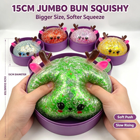 Squishy Pâton Scintillant Mystère Renne de Noël 15cm, Jouet Anti-stress Scintillant en Forme de Boulette, Cadeau Sensoriel Anti-stress pour Enfants