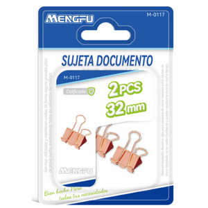 Mengfu M-0117 2-Pack oro rosa 32mm magnete legante clip in acciaio plastica ufficio/scuola di cancelleria realizzati con materiali di alta qualità - Product Image 1