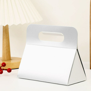Caja de Papel Metálica Dorada de Lujo Personalizada, con Forma Triangular, de Una Pieza, con Asa Troquelada, para Lápiz Labial, Loción, Velas y Pelucas - Product Image 4