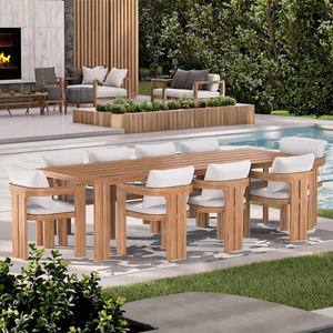 Đồ Nội Thất Ngoài Trời Patio Khu Nghỉ Mát Ghế Ngoài Trời Ăn Uống Biệt Thự Tếch Vườn Bàn Và Ghế - Product Image 3