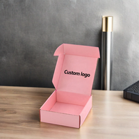 Dossiers en carton ondulé rose personnalisés avec logo imprimé, emballage pour vêtements, matériaux recyclés, gaufrage, laminage mat