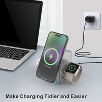 Station de charge sans fil magnétique Qi2 15W pour iPhone Samsung, station de charge rapide