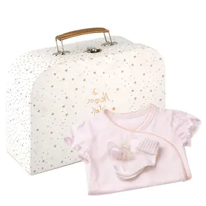 Recyclable Environmental protection type Paper Suitcase Gift Box logo shaped paper cardboard baby mini suitcase gift box