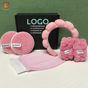 Coffret cadeau de soins de beauté, tampons démaquillants en <span class=keywords><strong>microfibre</strong></span>, éponge nettoyante pour le visage lavable, ensemble de bandeaux avec logo personnalisé - Product Image 1