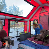 Tente gonflable de camping en toile, imperméable, protégée contre les UV, avec tissu en coton et pvc.