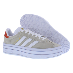 รองเท้าผู้หญิง Adidas Gazelle Bold Platform Suede สีกากี ขาว ส้ม พื้นหนา - Product Image 4