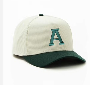 Gorras de Béisbol de Pana de 5 Paneles Unisex de Alta Calidad Aung Crown, Gorras de Béisbol con Visera Curva de Dos Tonos y Logotipo Bordado Personalizado - Product Image 2