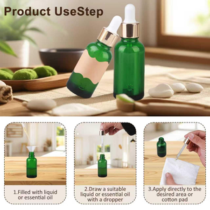 Botella de Vidrio Transparente Azul Ámbar Verde de 10 ml, 15 ml, 20 ml, 30 ml, 50 ml, 100 ml para Aceite Esencial, Líquido, Cosméticos, con Tapa de Rosca - Product Image 4