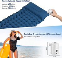 Pompe à air portable en plastique pour articles gonflables, batterie 5200 mAh, chargement Type-C, design ultra-mini, pompe de gonflage/dégonflage rechargeable