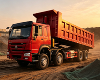 Truk Tambang Diesel HOWO 8X4 12 Roda Efisiensi Tinggi Mesin Weichai Standar Euro 2 Pengangkut Pasir Tipper