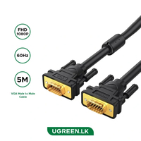 Câble VGA UGREEN VG101 11632 5M mâle-mâle 1080P 60Hz Full HD pour moniteur, ordinateur portable, projecteur