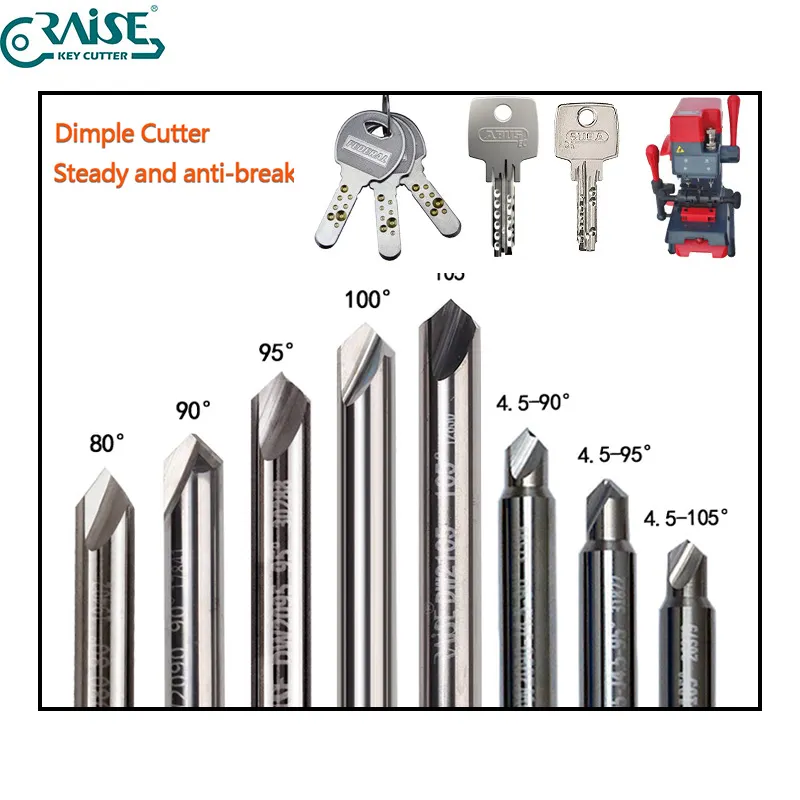 RAISE 카바이드 딤플 커터 수직 키 절단 기계 중복 자물쇠 도구